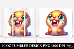 Crazy Baby Walrus Cartoon | 20 Oz Tumbler Product Image 1