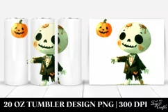 Very Simple Funny Zombie Haloween Clipart 20 Oz Tumbler Product Image 1