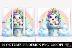 20 Oz Tumbler Sublimation | cute baby unicorn sky-high tower Product Image 1