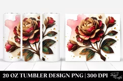 Colorful Wood Stained Carnation | 20 Oz Tumbler Product Image 1