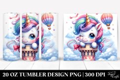 20 Oz Tumbler Sublimation | cute baby unicorn sky-high tower Product Image 1