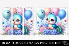 Colorful Baby Peacock Balloons Tumbler Product Image 1