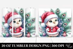 Baby Peacock with Santa Hat and Christmas Tree 20 Oz Tumbler Product Image 1