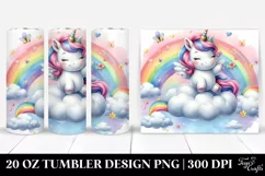 Unicorn Rainbow Cloud Watercolor Tumbler Product Image 1