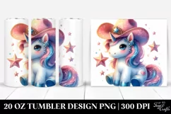 Cute Unicorn Cowboy Hat Tumbler Product Image 1