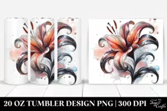 Glossy Lily Marble Watercolor | 20 Oz Tumbler Product Image 1