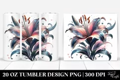 Glossy Lily Marble Watercolor | 20 Oz Tumbler Product Image 1