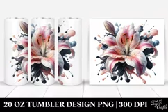 Glossy Lily Marble Watercolor | 20 Oz Tumbler Product Image 1