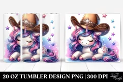 Cute Unicorn Cowboy Hat Tumbler Product Image 1