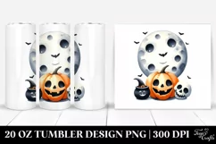 Funny Halloween Clipart with Full Moon | 20 oz Tumbler Product Image 1