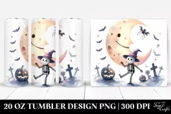 Funny Halloween Clipart with Full Moon | 20 oz Tumbler Product Image 1