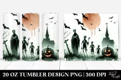 Halloween UNDEAD Scene Simple | 20 oz Tumbler Product Image 1