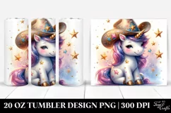 Cute Unicorn Cowboy Hat Tumbler Product Image 1