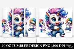 Vibrant Baby Unicorn Dancing | 20 oz Tumbler Product Image 1