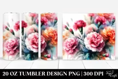 Abstract Watercolor Carnation Tumbler | 20 oz Tumbler Product Image 1