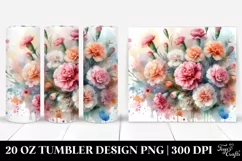 Abstract Watercolor Carnation Tumbler | 20 oz Tumbler Product Image 1