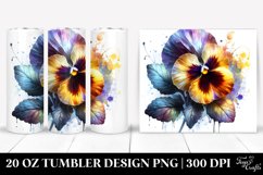 Pansy Watercolor Splash Tumbler Product Image 1