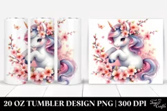 Cute Baby Unicorn Cherry Blossom Tumbler Product Image 1