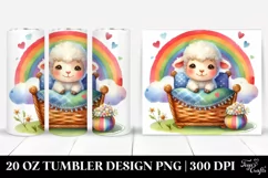 Watercolor Lamb Boho Children Bed Tumbler Product Image 1