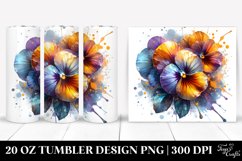 Pansy Watercolor Splash Tumbler Product Image 1