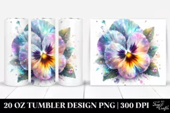 Pansy Watercolor Splash Tumbler Product Image 1