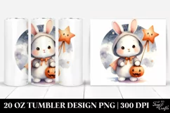 Cute Bunny in Halloween Costume, High-Res 20 Oz Tumbler Product Image 1