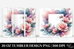 Glossy Pastel Camellia in Watercolor, Transparent 20 Oz Product Image 1