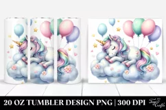 Cute Unicorn Napping on Cloud | 20 Oz Tumbler Product Image 1