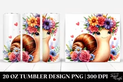 Cartoon-Style Snail with Flower Crown | 20 oz Tumbler Product Image 1