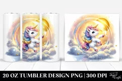 Baby Unicorn Twirling in Bubble, Transparent 20 Oz Tumbler Product Image 1