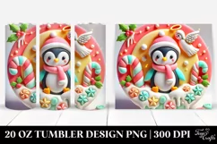 Pastel Penguin with Angel Tie, Transparent 20 Oz Tumbler Product Image 1