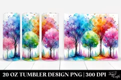 Colorful Pastel Rainbow Trees | 20 Oz Tumbler Product Image 1