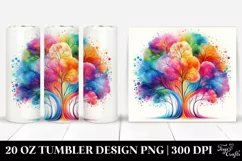 Colorful Abstract Rainbow Trees | 20 Oz Tumbler Product Image 1
