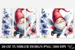 Cute Gnome Floating with Delphinium | 20 Oz Tumbler Product Image 1