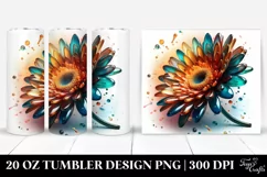 Watercolor Splash Flower Tumbler Product Image 1