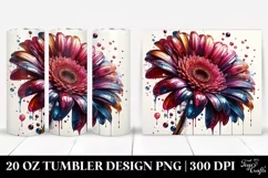 Gerbera Watercolor Splash | 20 oz Tumbler Product Image 1