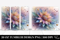 Glossy Sunflower Watercolor Splash | 20 oz Tumbler Product Image 1