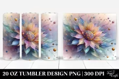 Glossy Sunflower Watercolor Splash | 20 oz Tumbler Product Image 1