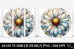 Abstract Stained Daisy in Shiny Material | 20 Oz Tumbler Product Image 1