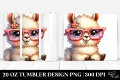 Funny Llama Sitting with Sunglasses | 20 oz Tumbler Product Image 1
