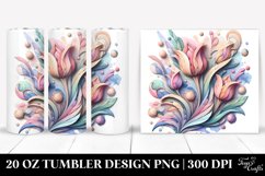 Tulip Stained Watercolor Splash | 20 oz Tumbler Product Image 1