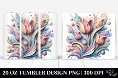 Tulip Stained Watercolor Splash | 20 oz Tumbler Product Image 1