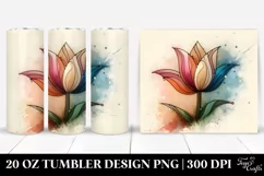 Tulip Stained Watercolor Splash | 20 oz Tumbler Product Image 1