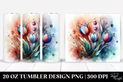 Tulip Stained Watercolor Splash | 20 oz Tumbler Product Image 1