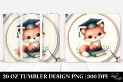 Cute Round Baby Fox Graduation Cap | 20 oz Tumbler Product Image 1