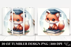 Cute Round Baby Fox Graduation Cap | 20 oz Tumbler Product Image 1
