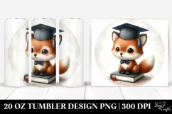 Cute Round Baby Fox Graduation Cap | 20 oz Tumbler Product Image 1