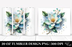Watercolor Splash Gardenia Tumbler Product Image 1