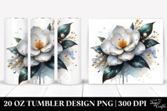 Watercolor Splash Gardenia Tumbler Product Image 1