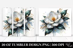 Watercolor Splash Gardenia Tumbler Product Image 1